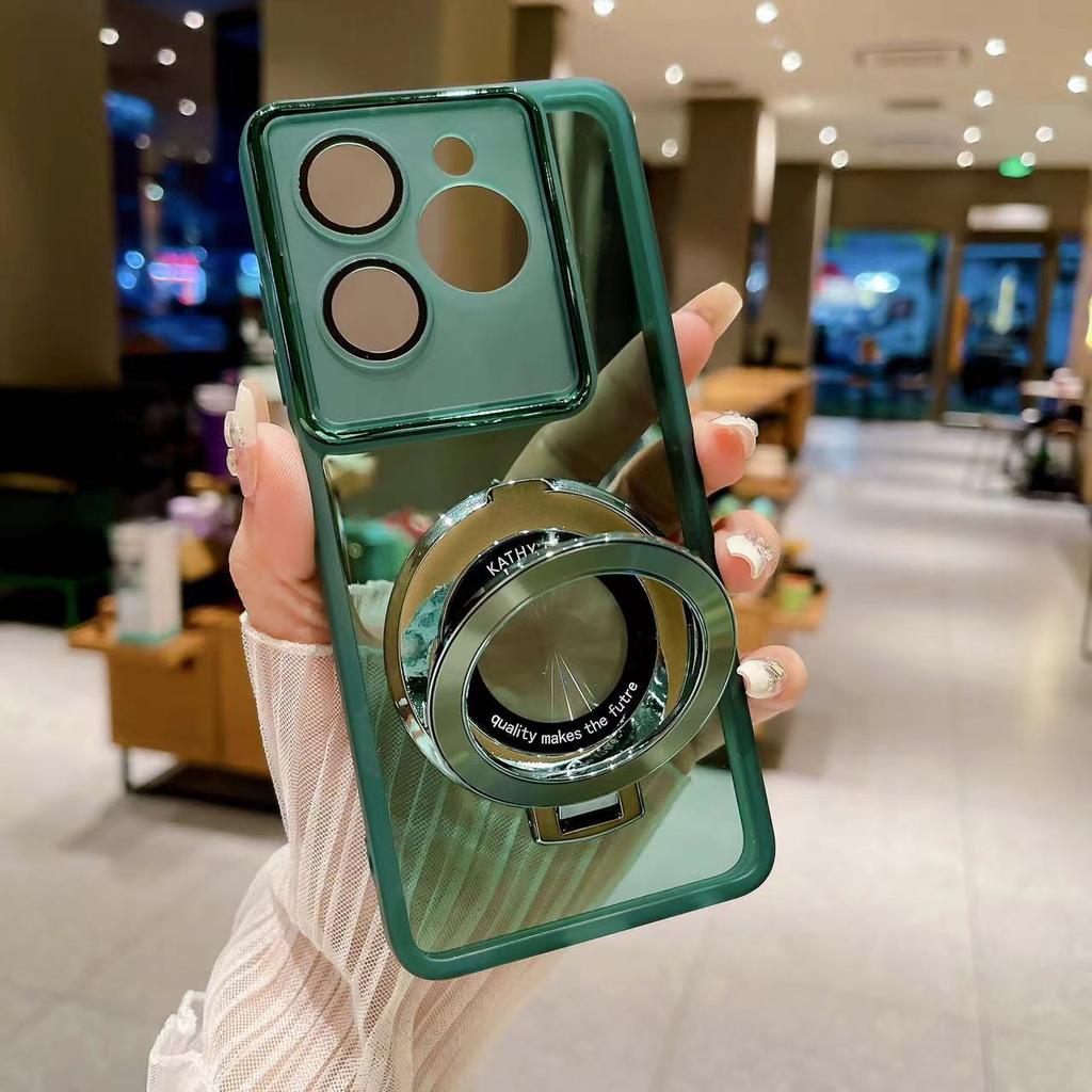 Magnetic Ring Bracket Holder Phone Case for Infinix Note 40 Pro Hot 40 40i 30i 20 Pro 12 11 10 9 Play Zero 30 Transparent Cover