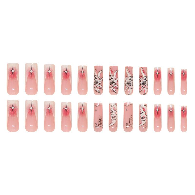 Накладные ногти Sun Moon Wear Nail Съемный ноготь Patch Line Nail Patch Nail Patch Water Pipe Nail