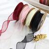 1 Roll Organza Ribbon Wavy Beautiful 2 Yard Multi-functional Transparent Chiffon Mesh Ribbon Holiday Supplies