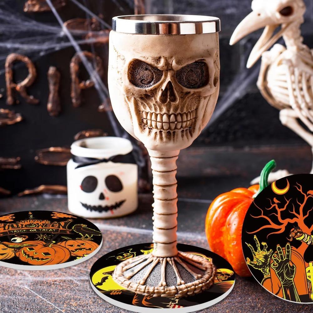 Skeleton Viking Dragon Drinking Mug Punk Skull Goblet Gothic Wine Cup  Halloween Gift