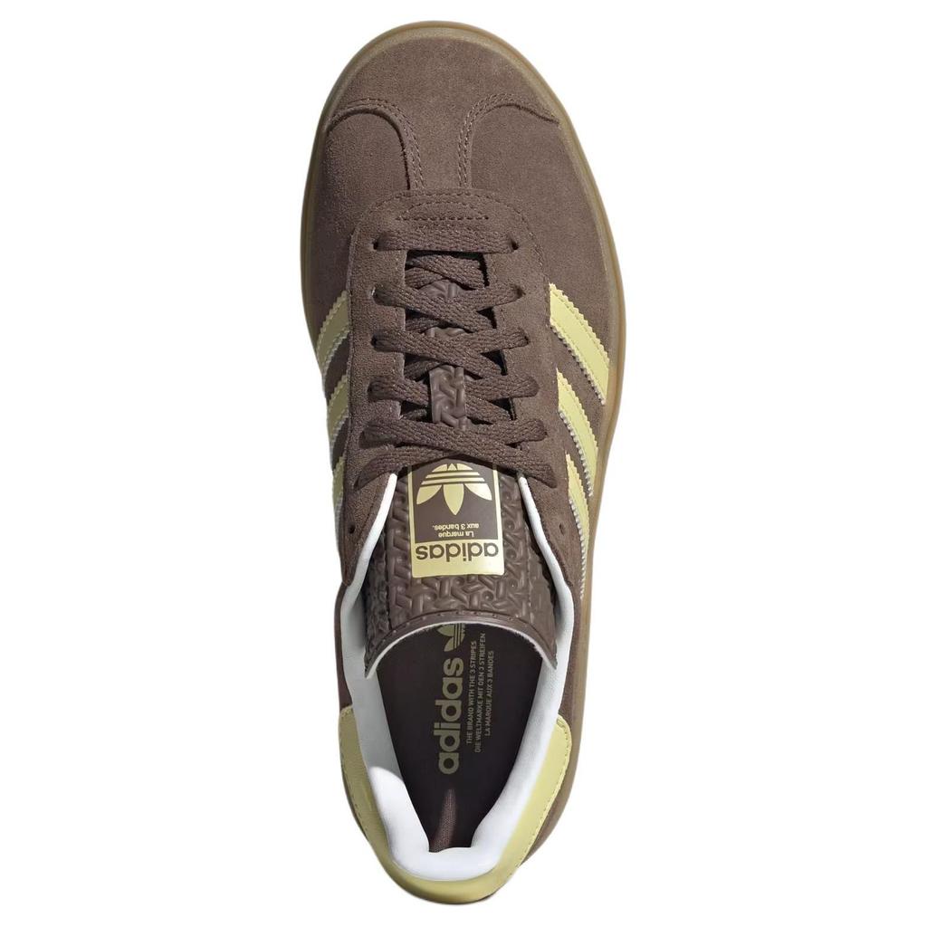 Adidas Gazelle Bold Earth Strata Powder Yellow женские кроссовки коричневые облачно-белые JI2697