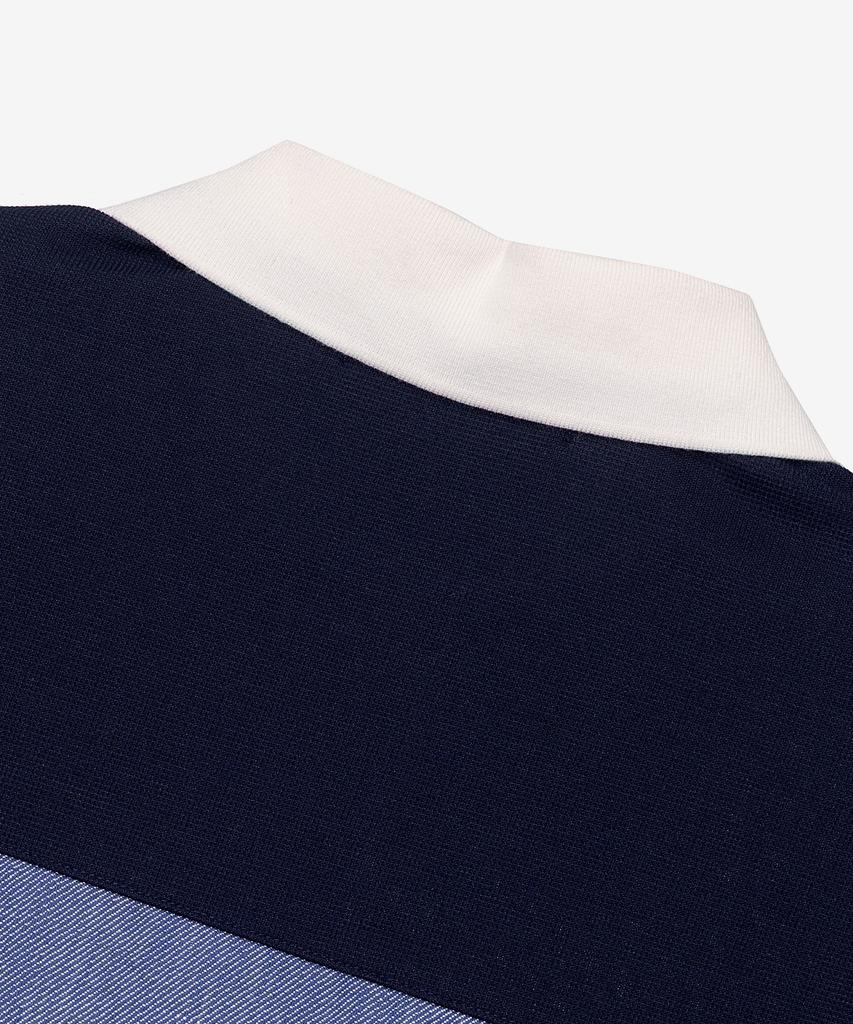 MINDBRIDGE [Couture] Linen-Like Block Color Block Oversized Collared T-Shirt