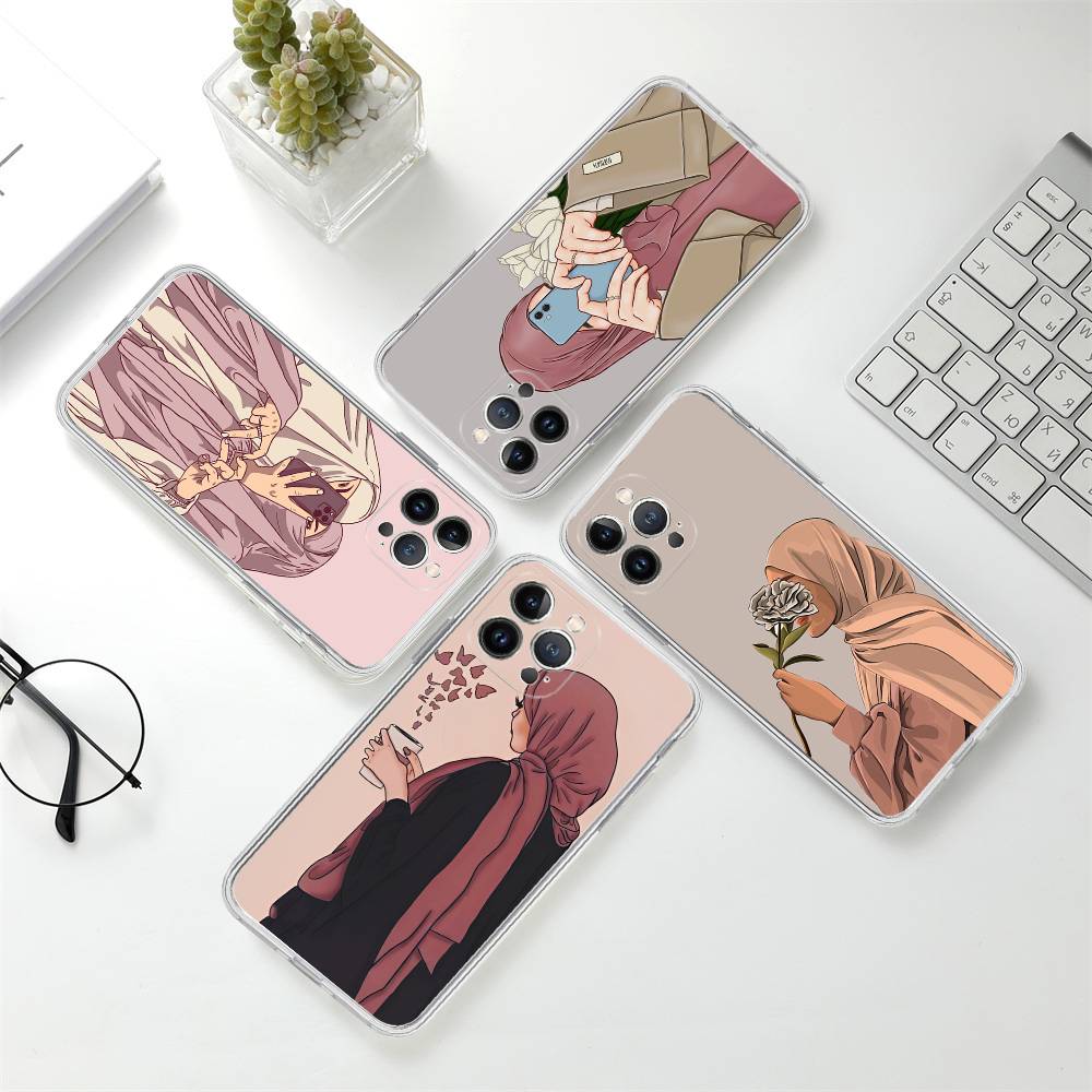 Мусульманская арабская девушка в хиджабе для IPhone 17 16 16e 15 14 13 12 11 Pro Max Mini Plus Чехол для телефона