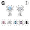 Titanium F136 Spider-Shaped Zircon Labret Ear Stud
