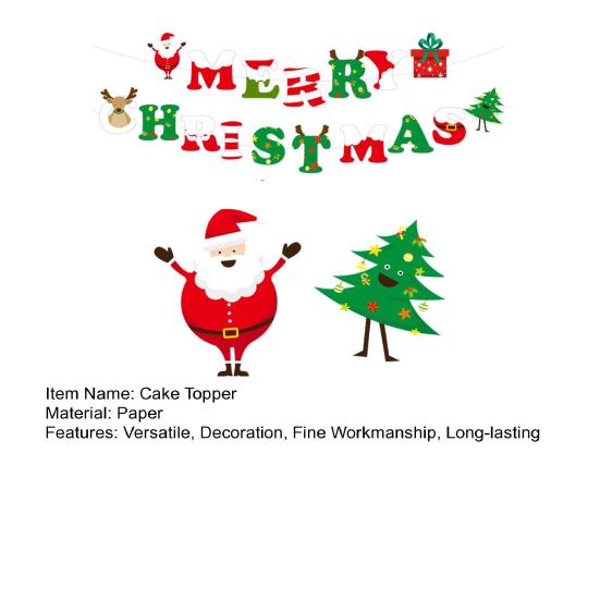 1 Set Cake Topper Exquisite Christmas Hanging Flag Festive Cake Inserts for Holiday Parties Decorations