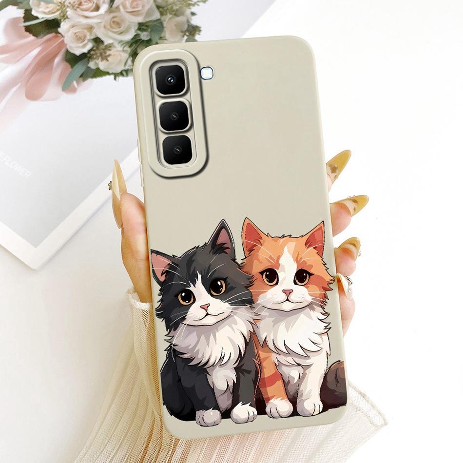 For Infinix Hot 70 X6895 Cute Cat Flower Cartoon Phone Case For Infinix Hot70 Soft Silicone Covers Bumpers