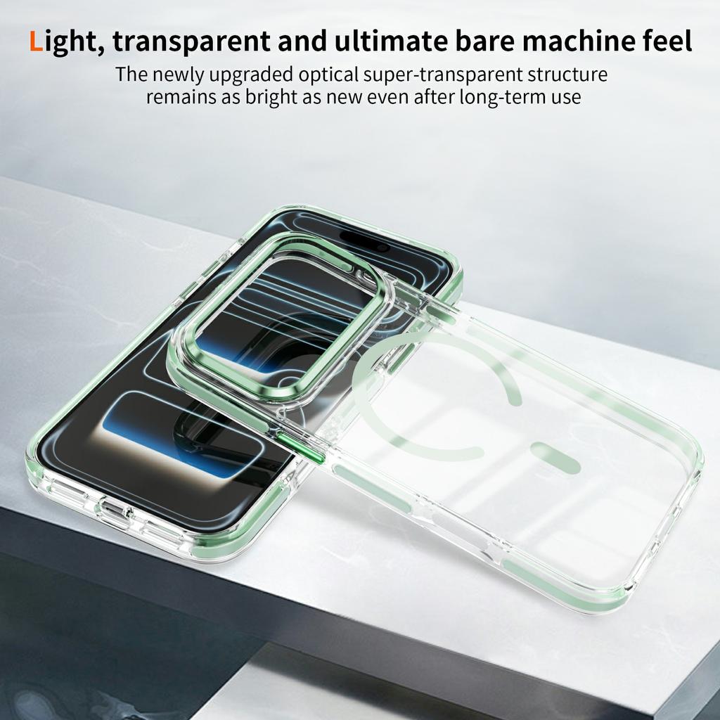 For iPhone 17 Pro Max Case Compatible with MagSafe TPU PC Acrylic Shockproof Clear Phone Back Cover