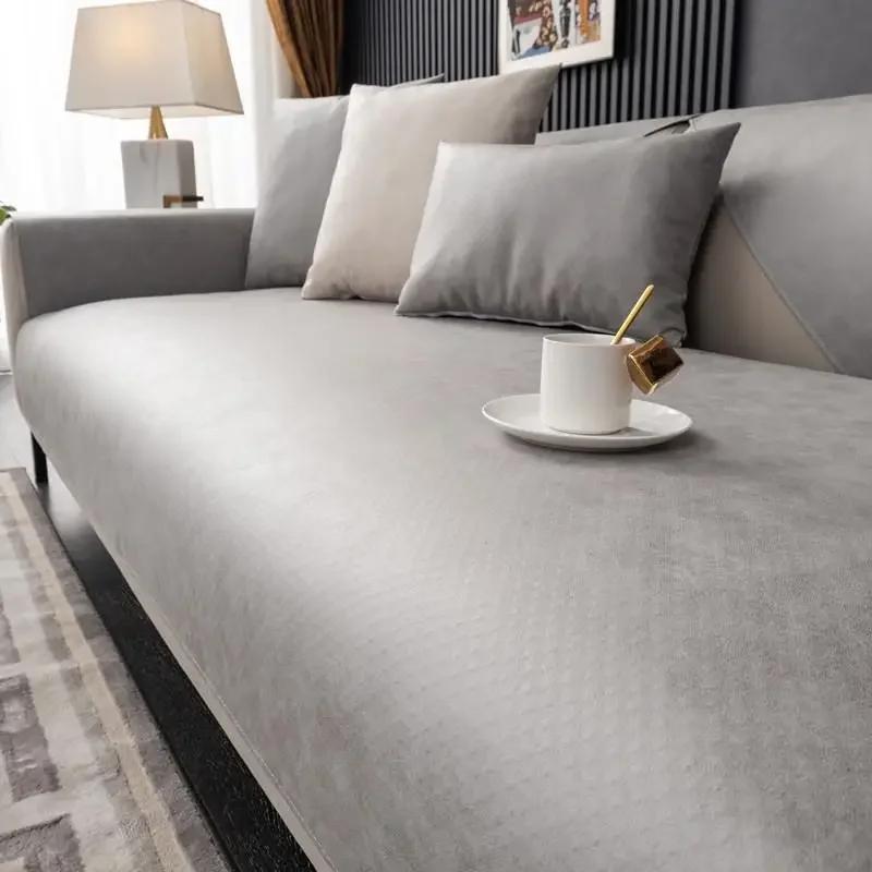 Однотонные чехлы для диванов, водонепроницаемые, универсальные, для всех сезонов, чехлы для стульев, разные размеры, нескользящий коврик, декор для гостиной