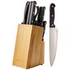 Stainless Steel Knife Set with High-carbon Blades and Pine Wood Block, 14 Pieces