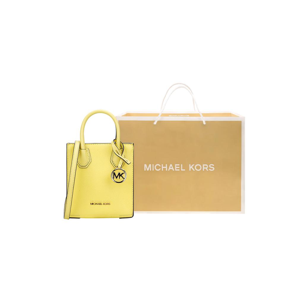 Новая кожаная сумка MICHAEL KORS Mercer, сумка-саквояж, сумка на плечо, сумка кроссбоди мини женская желтая кремовая 35S1GM9T0L-SUNSHINE