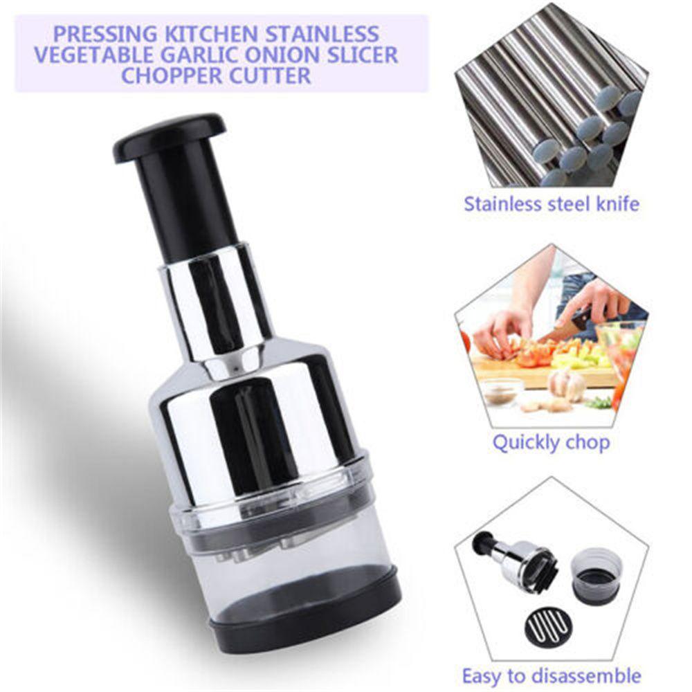 Home Kitchen Gadgets Manual Hand Press Garlic Onion Chopper Vegetable Food Processor Fruit Cutter