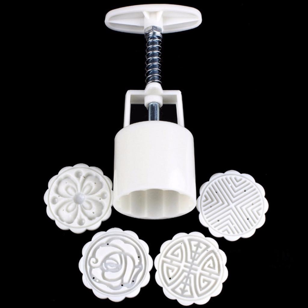 Форма для лунного торта, пресс-форма, форма для торта, печенья, десерта, инструмент для выпечки + 4 штампа