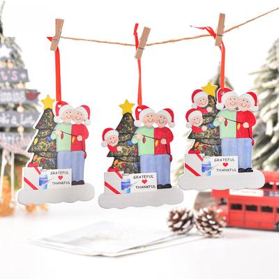 Подвеска на елку, Украшение для подарка, Рождество, Деревянная маленькая подвеска, Креативная, Милая семья, DIY домашняя подвеска