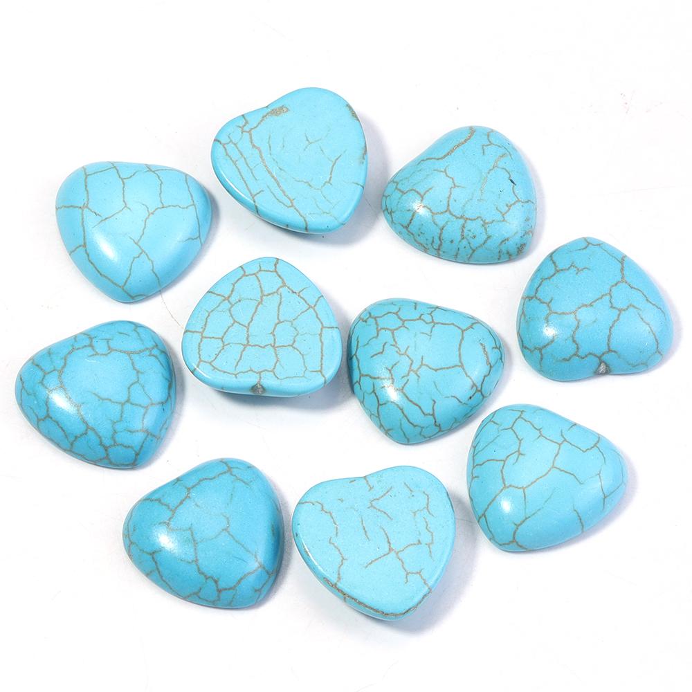 10 шт. 10 12 14 16 18 20 мм Синий Сердце Бирюзовый Кабошон для Изготовления Ювелирных Изделий Плоская Основа Натуральный Камень Кабошон Бусины DIY Ожерелье