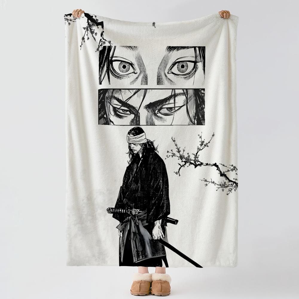 character M-Musashi-i Throw Thick Comfort Flannel Quilt,Multi-scene Use Indoor Outdoor Daily Nap