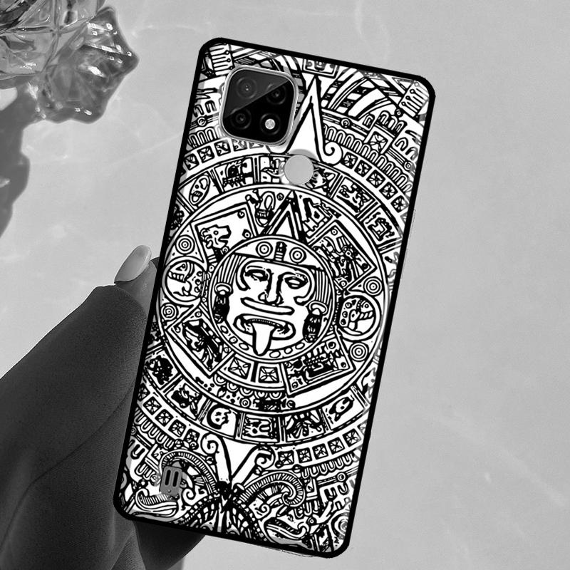 Aztec Calendar Mayan Native Stone For Realme 13 11 10 12 14 Pro Plus GT 5 6 6T GT7 Pro C67 C61 C53 C51 C21Y C25S C75 C55 Case