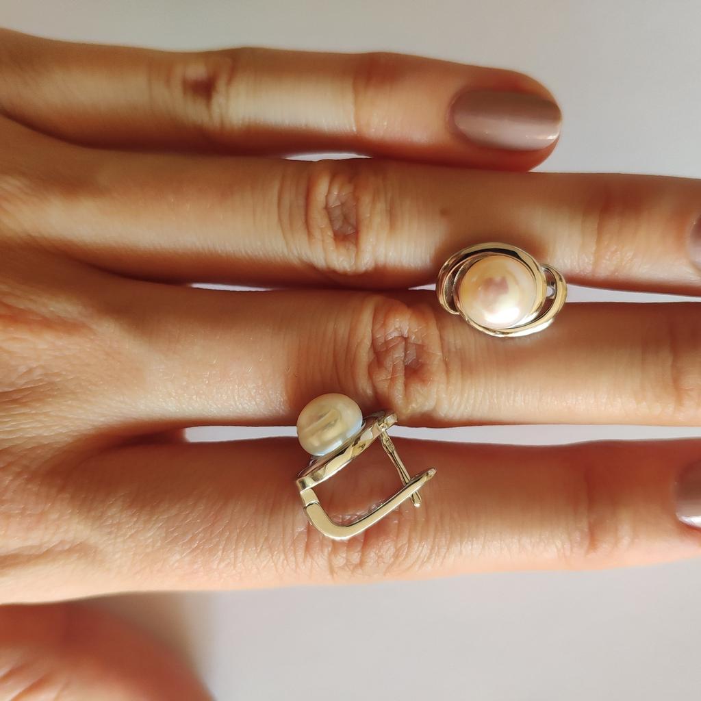 Серебряные серьги с натуральным жемчугом 4.25ct (2122432)