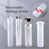 1 шт. прозрачный пластиковый выдвижной держатель для кистей для макияжа, регулируемая высота, цилиндр для кистей для макияжа с крышкой, пылезащитный косметический футляр для кистей