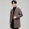 Мужское двустороннее полупальто средней длины из смесовой шерсти FAPAI