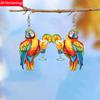 Милые акриловые серьги в виде попугая с лимонным напитком для женщин, шикарные модные серьги, серьги с животными, женские универсальные серьги, праздничные подарки для лучших подруг