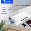 6 In 1 Multifunction Card Reader Computer Mobile OTG Converter TF SD Conversion USB Type C Micro USB High Speed Transfer Adapter