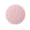 1pc Cute Folding Biscuit Pocket Mirror Travel Mini Biscuit Hand-Held Mirror Portable Cheese Biscuit Design Biscuit Make-Up