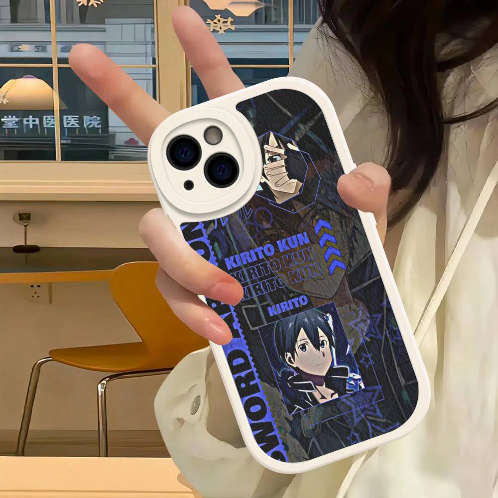 ТВ Аниме Sword Art Online Чехол для телефона Для IPhone 16 15 14 13 12 11 Pro Max Plus Кожаный Мягкий Чехол