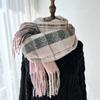 Scarf For Women, Autumn And Winter, High-End Feeling, Imitation Cashmere Plaid Tassel Shawl, Student Thick And Warm Scarf
