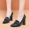 Patent Leather Single Shoe Women's Pumps 2024 Spring/Autumn New Fashion Pointed Leather Shoes High Heels Women Shoes Slip-On