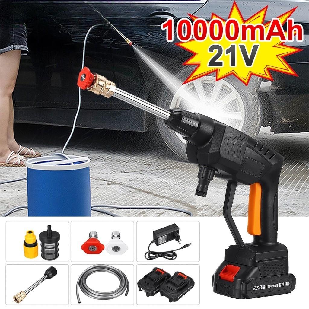 21V 10000mAh Cordless High Pressure Washer Spray Water Guns Car Wash Pressure Water Nozzle Cleaning Machine for Battery
