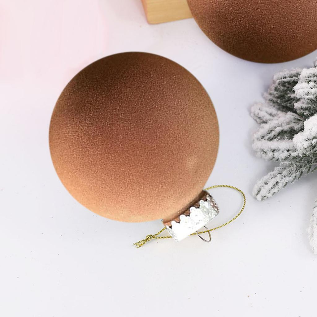 Christmas Flocked Ball Foam Pendant Set Of 12 Pieces Ornament, Christmas Tree Top Decor, Christmas Painted Set Ornament Decor Gift Set