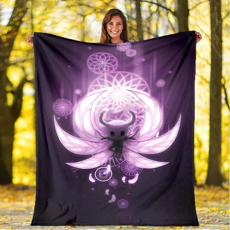 3D Print Hollow Knight Blanket Soft Sofa Cover Throw Game Blanket Fleece Tapestry Lightweight Warm Bed Blanket for Bedroom Couch