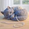 Кот - клубочница для вязания крючком и спицами, Милый держатель-органайзер для пряжи, Стильная минималистичная клубочница для любителей вязания крючком и спицами