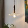 Walnut French Brass Glass Chandelier for Restaurant, Bar, Bedroom, or Study