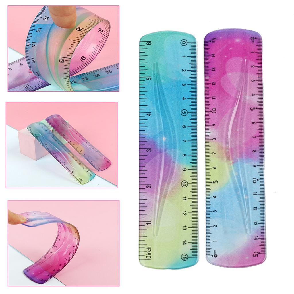 Набор гибких линеек Мягкие гнущиеся линейки Небьющиеся для студентов дизайнеров школы офиса дома Различные измерения