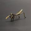 Copper Praying Mantis Miniature Ornaments Retro Flower Pot Decoration Decoration Craft Accessories Tea Pet Antique
