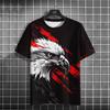 Men's T Shirt All Seasons Fashion Short Sleeve Eagle Print 3d T-shirts Street Casual Oversized Tee Shirt Men Clothing Pullover
