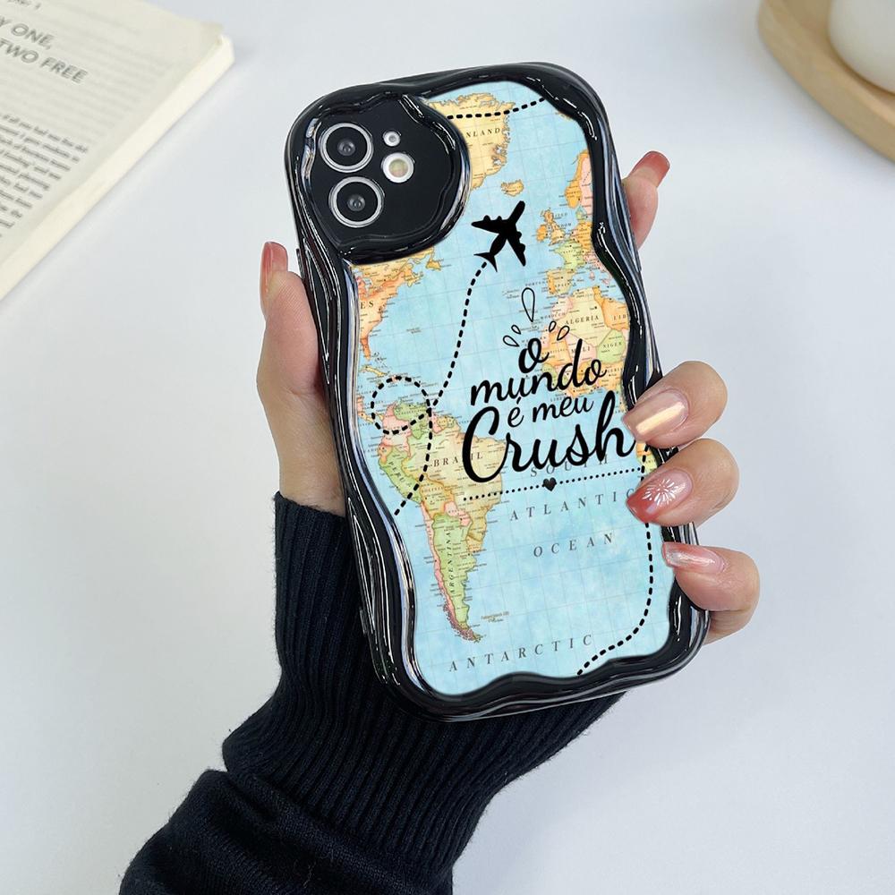 Ae89 Карта траектории полета самолета Защитные чехлы для телефонов Apple iPhone 16 15 14 13 Pro Max 11 12 mini XR 7 8 6s Plus XS Max SE Wave TPU задняя крышка