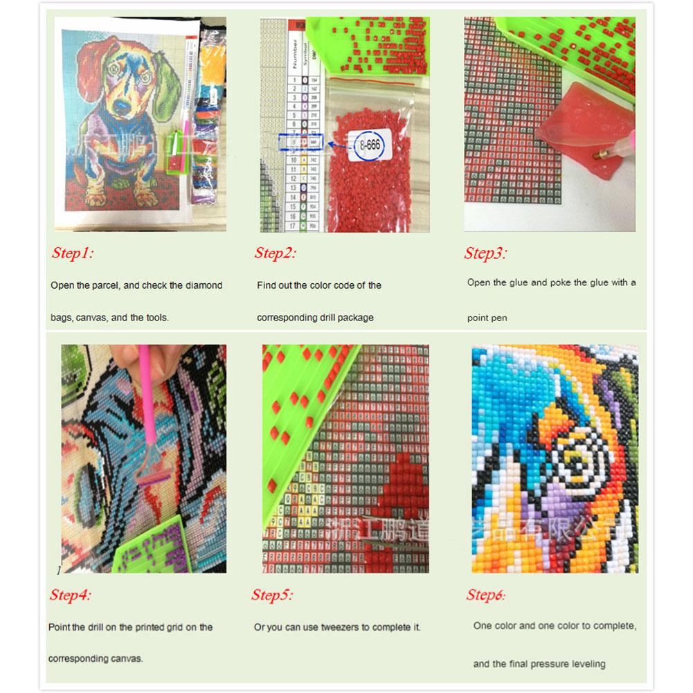 30x40cm DIY 5D Full Drill Cross-stitch Embroidery Rhinestone Home Decoration