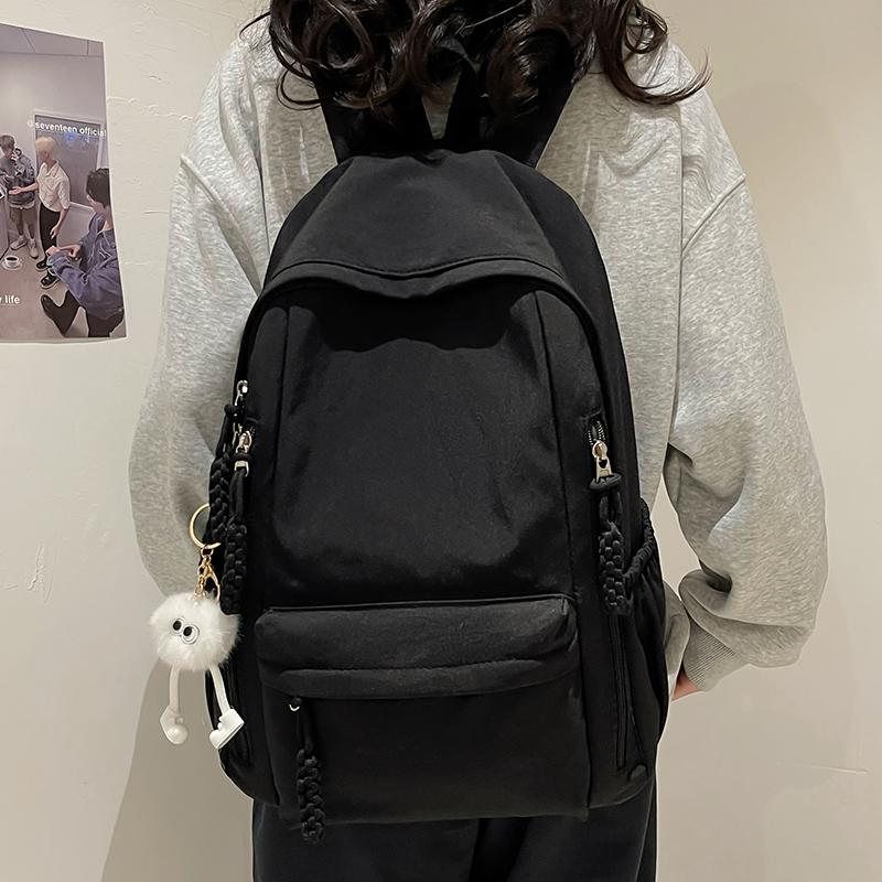 Сплошной цвет, студенческий рюкзак большой емкости, школьный рюкзак для младших и старших классов, женская школьная сумка