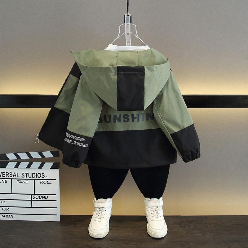 Детская повседневная куртка с капюшоном, осенняя, хардшелл, для мальчиков и девочек, пальто Alphabet Sun