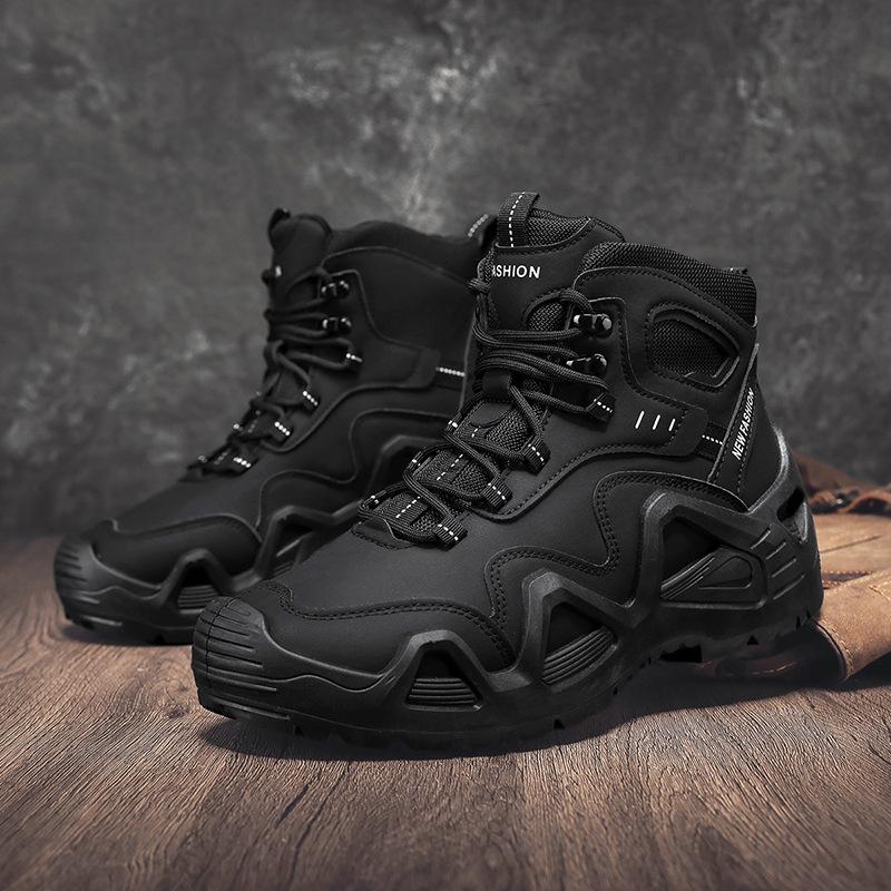 Большого размера уличная спортивная нескользящая обувь для путешествий износостойкая обувь для хайкинга мужская на толстой подошве средней высоты мужская обувь