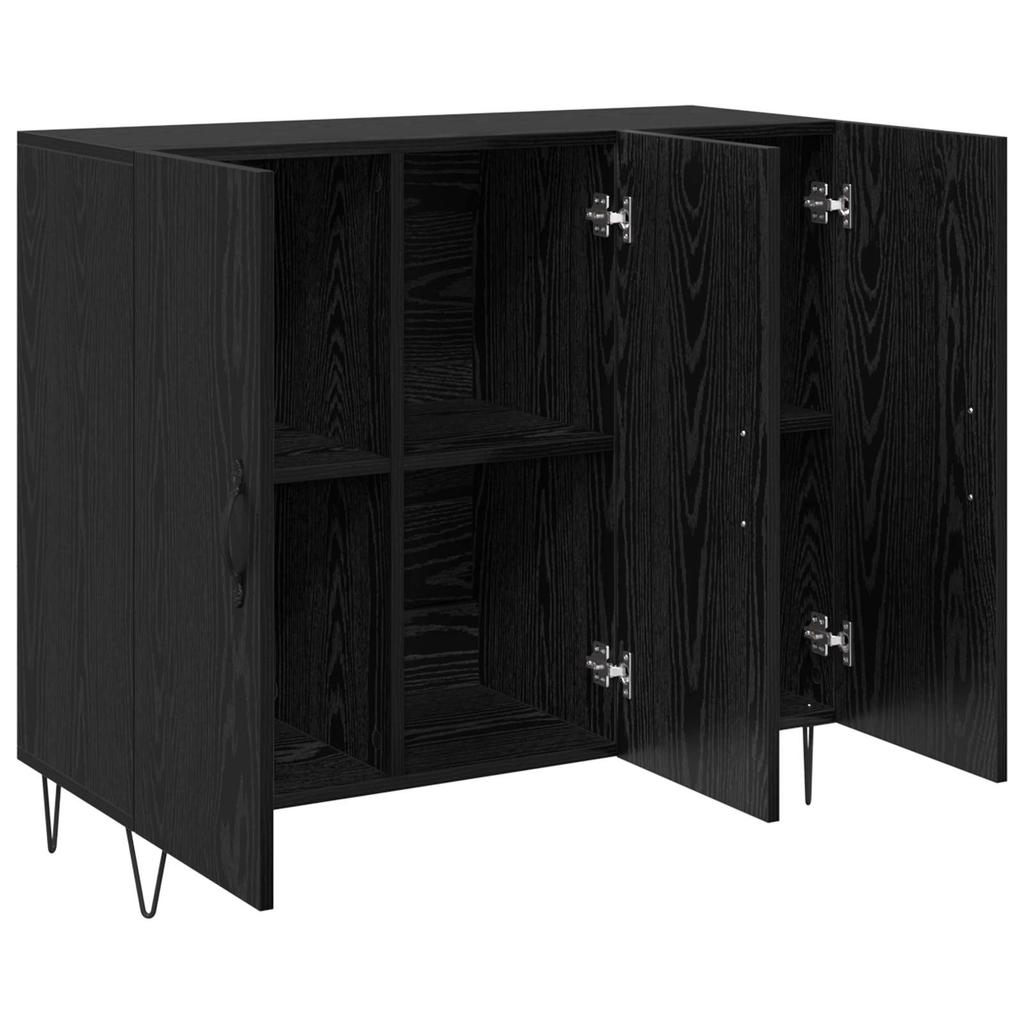 Sideboard Black Oak Look 90 x 32.5 x 80 cm Engineered Wood