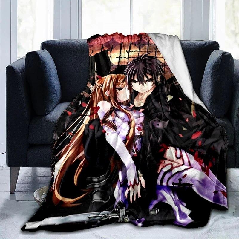 Популярное аниме SAO Sword Art Online, аниме, современное одеяло Gedruckt Bettdecke Geschenk, фланелевые мягкие плюшевые одеяла для дивана-кровати