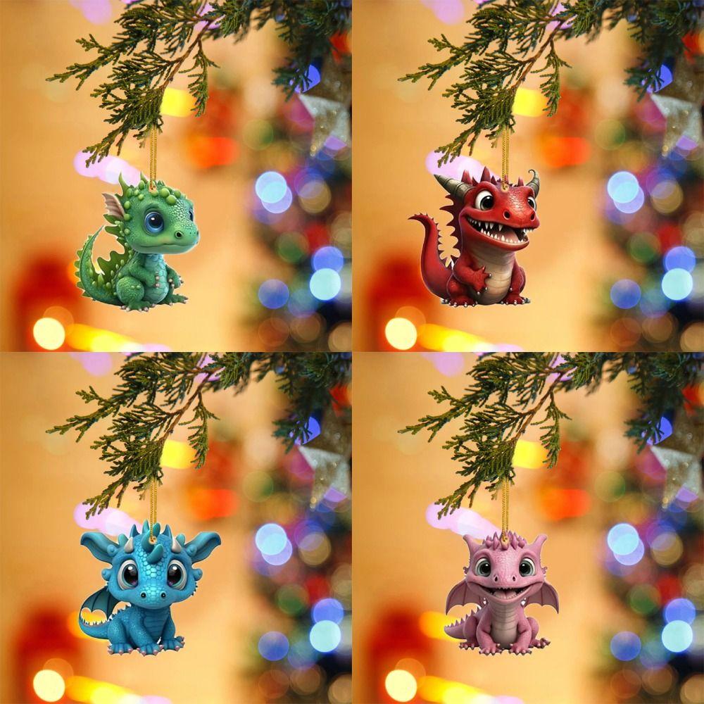 Акриловая Рождественская Подвеска Летающий Дракон Малыш Автомобильное Зеркало Заднего Вида Украшение Автомобиль