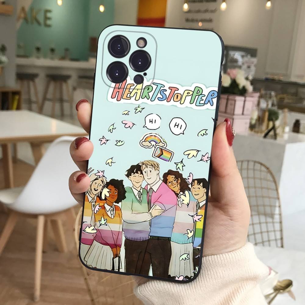 New Heartstopper Anime Phone Case For IPhone 17 16 15 14 13 12 11 Pro Max Plus Soft Black Cover