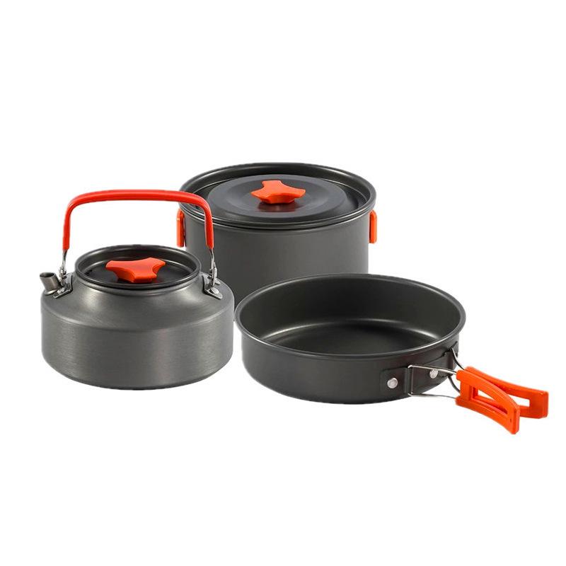 Набор походной посуды ARCSTG: Портативный походный чайник, сковорода и посуда для приключений в дикой природе.
