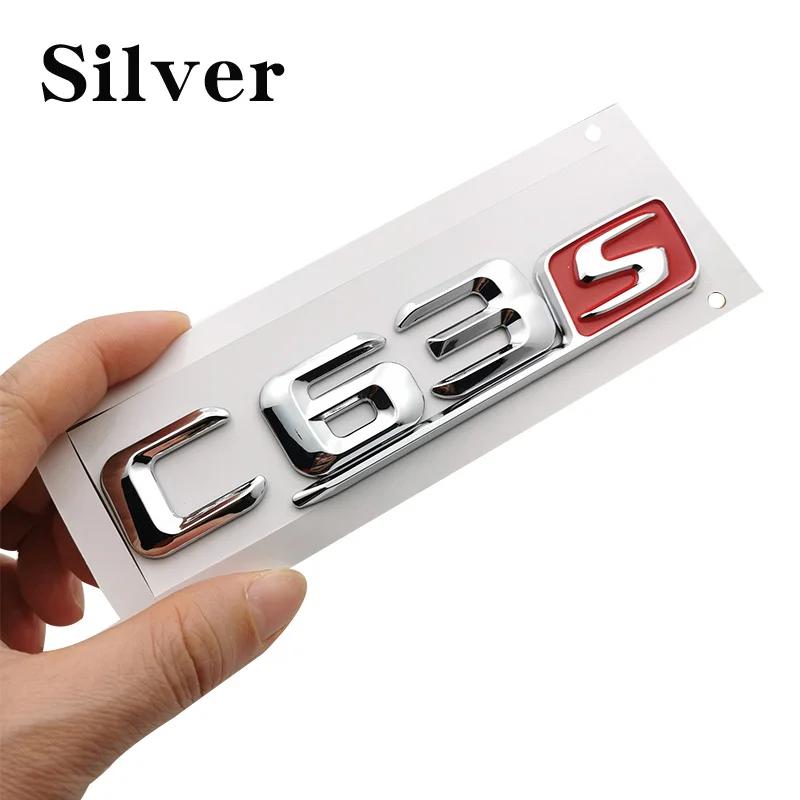 OTOKIT Chrome ABS C63s C43s Plastic Car Trunk Rear Letters Badge Emblem Emblems Decal Sticker for Mercedes Benz C Class C63S C43 AV1