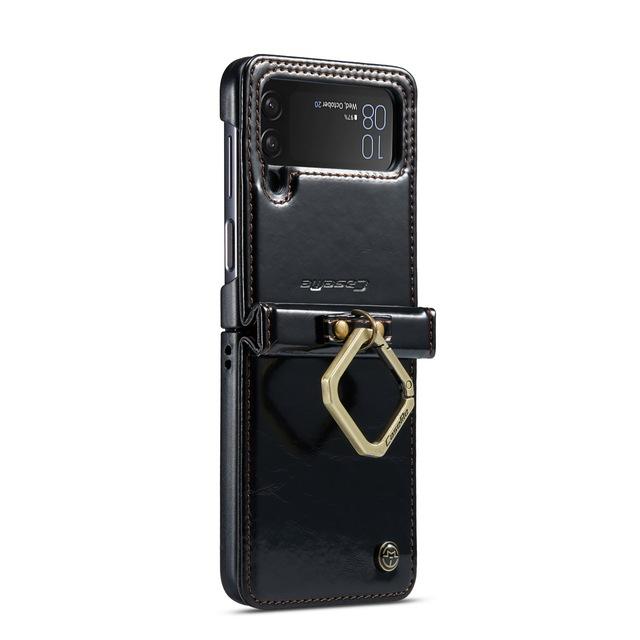 Роскошный противоударный кожаный чехол с ремешком для Samsung Galaxy Z Flip4 Flip 4 5g Zflip4, нескользящие аксессуары для телефонов, принципиально