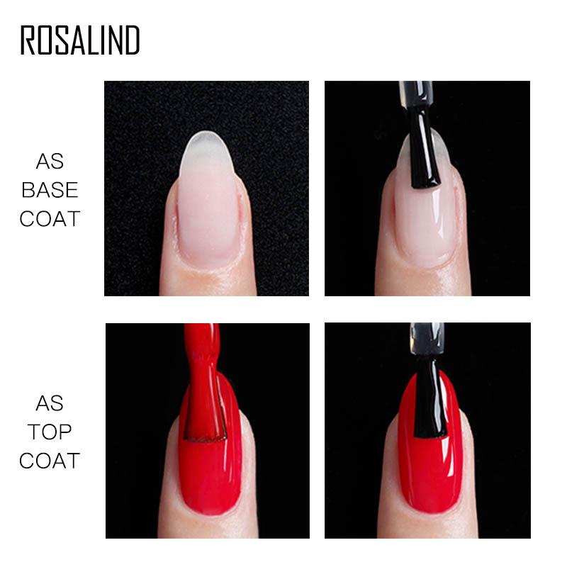 ROSALIND 2 в 1 базовый и верхний слой гель-лака яркий для дизайна ногтей светодиодная/УФ-лампа